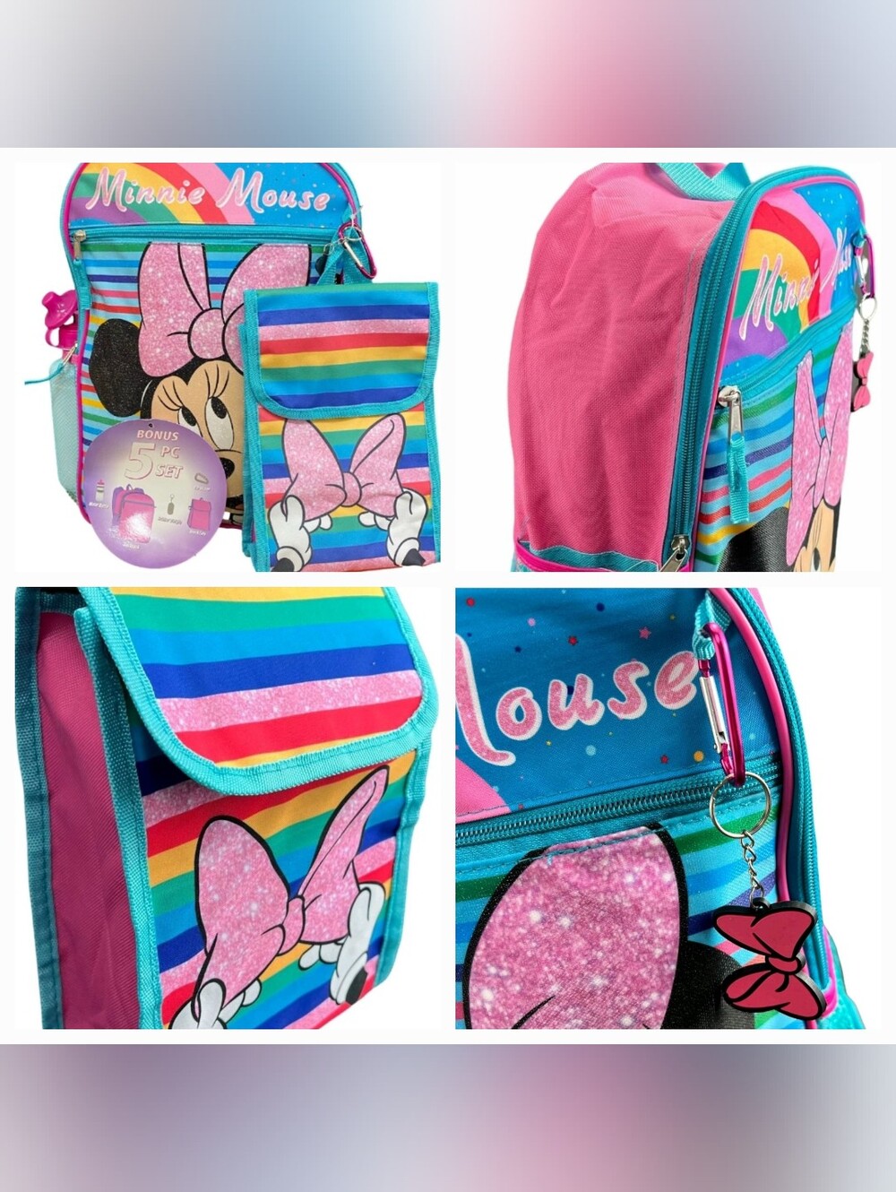 Minnie 9 Pc Set -  Disney Minnie Mouse Bundle. All Pcs Listed In Des.